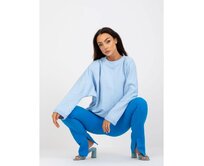 Dámská mikina s oversize střihem RUE PARIS světle modrá Světle modrá, S/M