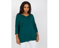 Dámská halenka z viskózy hladká plus size MARTINE tmavě zelená Tmavě zelená, Univerzální