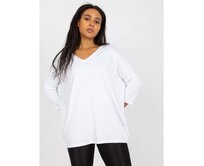 Dámská halenka plus size s výstřihem WIVI bílá Bílá, Univerzální