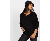 Dámská halenka plus size s 3/4 rukávy CYRIA černá Černá, Univerzální