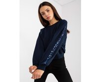 Dámská mikina s kapucí a kamínky RUE PARIS námořnicky modrá Námořnická modrá, L/XL