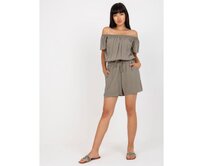 Dámský overal s kapsami krátký pruhovaný SUBLEVEL khaki Khaki, XS