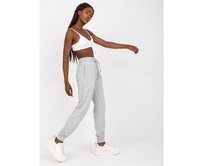 Dámské tepláky s kapsami melanžové POTI šedé Šedá, XL