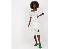 Dámské šaty s potisky a výšivkami midi TVIA bílé a zelené Vícebarevný, 42