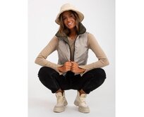 Dámská vesta s prošíváním oboustranná péřová MORGAN khaki Khaki, 2XL