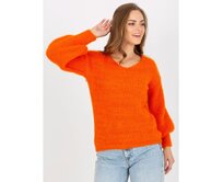 Dámský svetr s mohérem OCH BELLA oranžový Oranžová, Univerzální