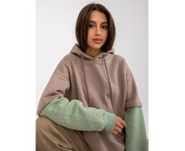 Dámská mikina s kapucí RUE PARIS tmavě béžová Vícebarevný, S/M