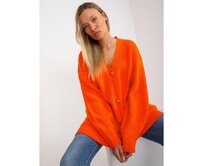 Dámský svetr s ozdobnými knoflíky RUE PARIS oranžový Oranžová, Univerzální