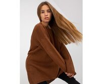 Dámský svetr oversize OCH BELLA hnědý Hnědá, Univerzální