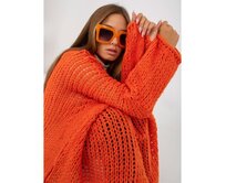 Dámský svetr se širokými rukávy oversize OCH BELLA oranžový Oranžová, Univerzální
