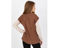 Dámská vesta s copánky SUBLEVEL hnědá Hnědá, M/L