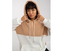 Dámská mikina s kapucí RUE PARIS béžová a ecru Béžová, L