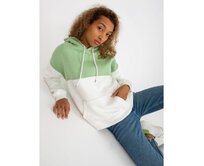 Dámská mikina klokanka RUE PARIS zelená a ecru Zelená, L