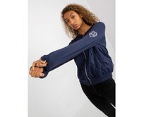 Dámská bunda/mikina bomber s nášivkou RUE PARIS tmavě modrá Námořnická modrá, L/XL