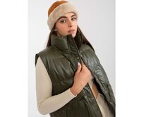 Dámská vesta z ekokůže s prošíváním RAYLEE khaki Khaki, S/M
