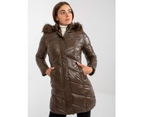 Dámská bunda prošívaná zimní TAYLER tmavě hnědá Hnědá, XL