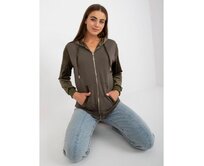 Dámská mikina s velurovými vsadkami EVIKA khaki Khaki, Univerzální