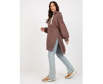 Dámská mikina s kapucí oversize SHARON hnědá Hnědá, Univerzální