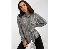 Dámská košile s kapsami kostkovaná HARLEE khaki Khaki, XS