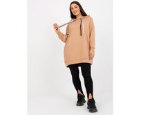 Dámská mikina s kapucí oversize NOLA hnědá Karamelová, Univerzální