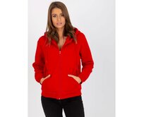 Dámská mikina basic s kapucí RUE PARIS červená Červená, L/XL
