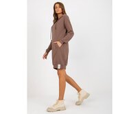 Dámské šaty s kapucí LIZA hnědé Hnědá, Univerzální