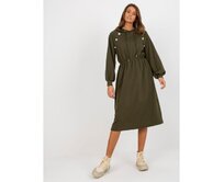 Dámské šaty s knoflíky midi ANNITA khaki Khaki, Univerzální