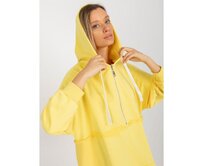 Dámská halenka s kapucí a zapínáním na zip dlouhá oversize NESSA žlutá Žlutá, Univerzální