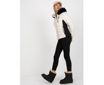 Dámská bunda s kapucí prošívaná přechodná MARGERY světle béžová Béžová, 2XL