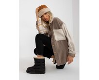 Dámská košile oversize dvoubarevná kostkovaná GENESIS béžová Béžová, S