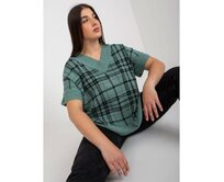 Dámská vesta plus size kostkovaná CHARLENA mátová Mátová, 40