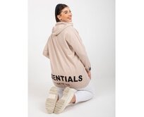Dámská mikina s kapsami plus size LONDON béžová Béžová, Univerzální