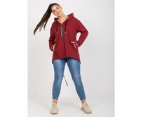 Dámská mikina se zipem plus size VIVIAN bordó Kaštanová, Univerzální
