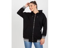 Dámská mikina plus size s kapucí ULA černá Černá, Univerzální