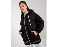 Dámská mikina plus size s nápisem ROSANE černá Černá, Univerzální