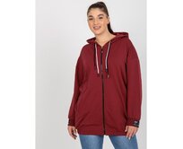 Dámská mikina s potiskem na zádech plus size JESSY bordó Kaštanová, Univerzální