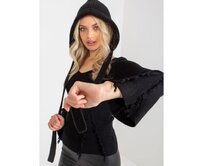 Dámský svetr s výstřihem MADELINE černý Černá, Univerzální