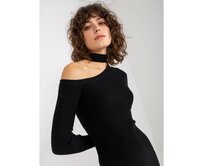 Dámské šaty s náprsenkou mini FLORIE černé Černá, S/M