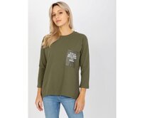 Dámská halenka s kulatým výstřihem ROIAL khaki Khaki, L/XL