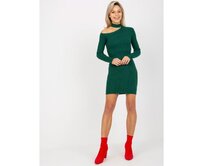 Dámské šaty pruhované mini GENEVIE tmavě zelené Tmavě zelená, L/XL
