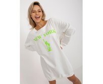 Dámská mikina s potiskem oversize BRIGETTE ecru-zelená Ecru, Univerzální