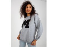 Dámská mikina s kapucí bez kapuce oversize NINA šedá Šedá, Univerzální