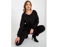 Dámská souprava s mikinou oversize CHYNA černá Černá, S/M