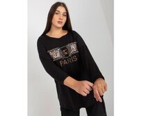 Dámská halenka s kulatým výstřihem plus size ORLENA černá Černá, Univerzální