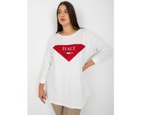 Dámská halenka s aplikací a potiskem PLUS SIZE ecru Ecru, Univerzální