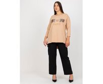 Dámská halenka plus size CORRETE béžová Béžová, Univerzální