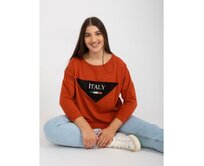 Dámská halenka s aplikacemi plus size FAWNIA cihlová Vícebarevný, Univerzální