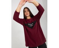 Dámská halenka s 3/4 rukávy plus size NINON švestková Vícebarevný, Univerzální