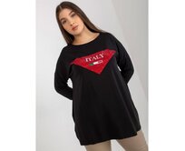 Dámská halenka s aplikací a potiskem plus size KAIRI černá Černá, Univerzální