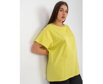 Dámské tričko pro ženy plus size BASIC světle béžové Žlutá, Univerzální